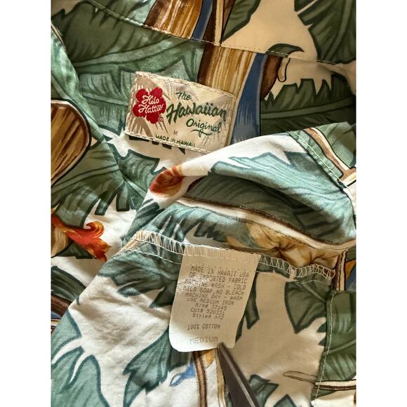 Hilo Hattie button up Hawaiian palm tropical men Shirt - M short sleeve - Picture 9 of 10